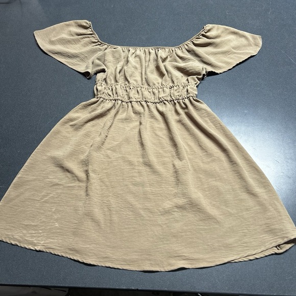 Altard State Dresses & Skirts - Altard State Womens Fit Flare Mini Dress Size S Brown Romantic Flutter Sleeve